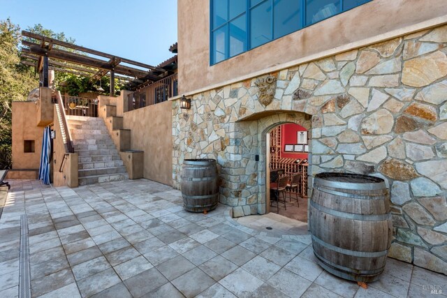 view of patio / terrace with stairs