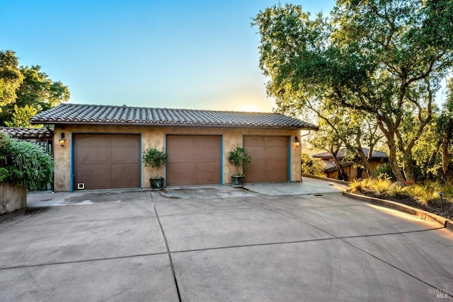 view of garage