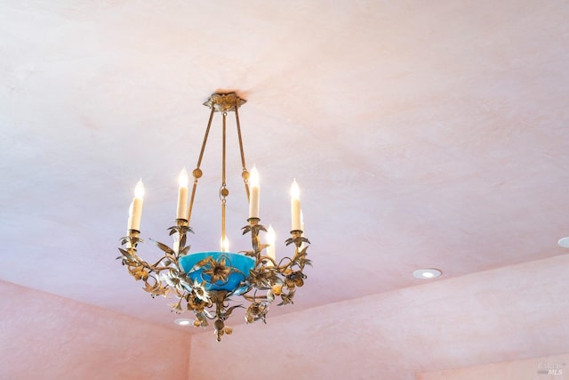 details featuring a notable chandelier