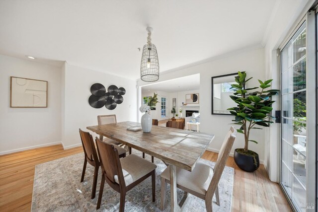 240 Del Casa Dr, Mill Valley, CA 94941 - dining space featuring light wood-style flooring, baseboards, and a healthy amount of sunlight