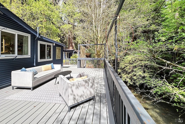 deck with an outdoor living space