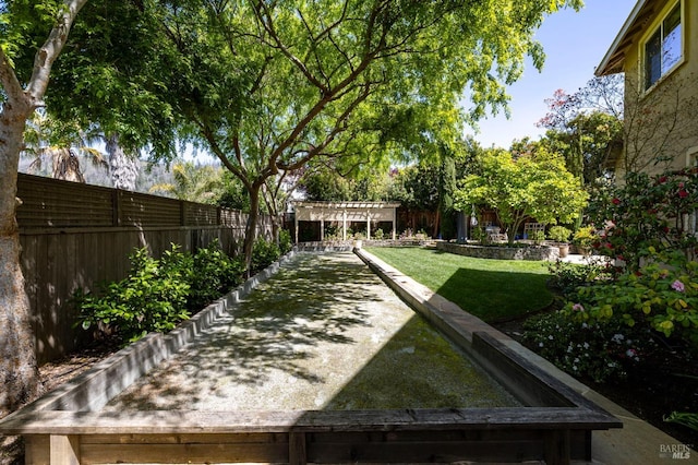 view of yard with fence