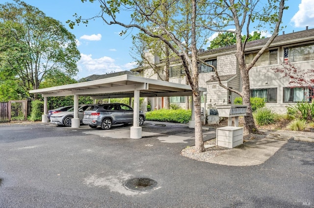 view of covered parking lot