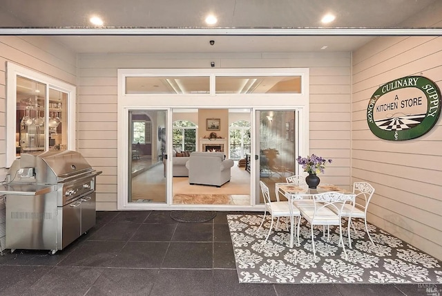 view of patio featuring a grill and area for grilling