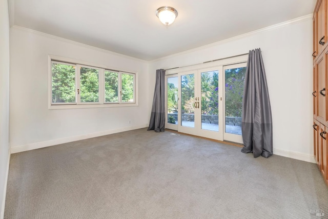 1065 Meadowsweet Dr, Corte Madera, CA 94925 - carpeted spare room featuring ornamental molding and a wealth of natural light