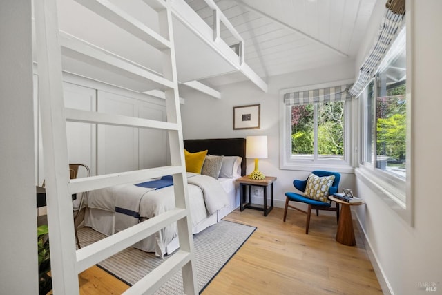 1423 Butterfield Rd, San Anselmo, CA 94960 - bedroom with baseboards, light wood finished floors, and wood ceiling