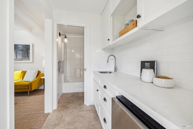 1423 Butterfield Rd, San Anselmo, CA 94960 - bar area featuring a sink, tasteful backsplash, dishwasher, and light carpet