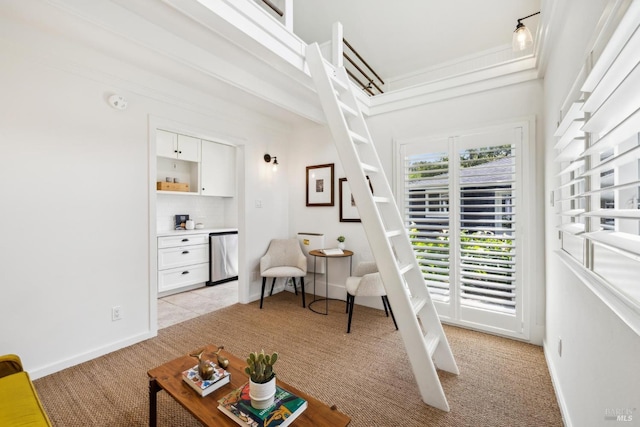 1423 Butterfield Rd, San Anselmo, CA 94960 - living room with light carpet and baseboards