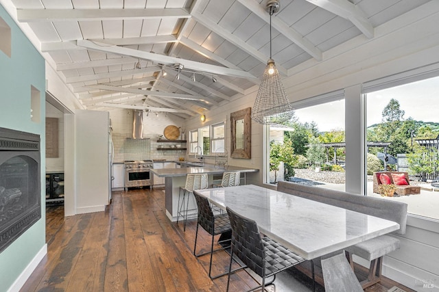 dining room featuring dark wood finished floors