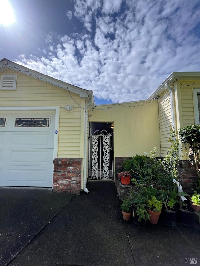 exterior space with an attached garage