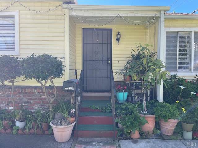 view of exterior entry