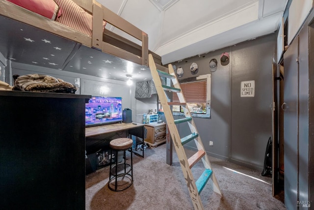 carpeted bedroom featuring baseboards