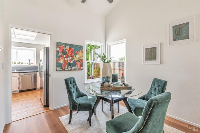141 Albatrosse Way, Vallejo, CA 94589 - dining area featuring light wood-style flooring, plenty of natural light, and ceiling fan