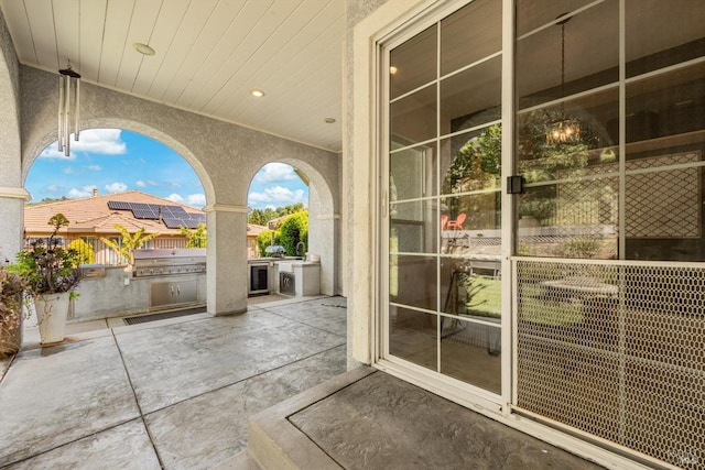 view of patio / terrace with an outdoor kitchen