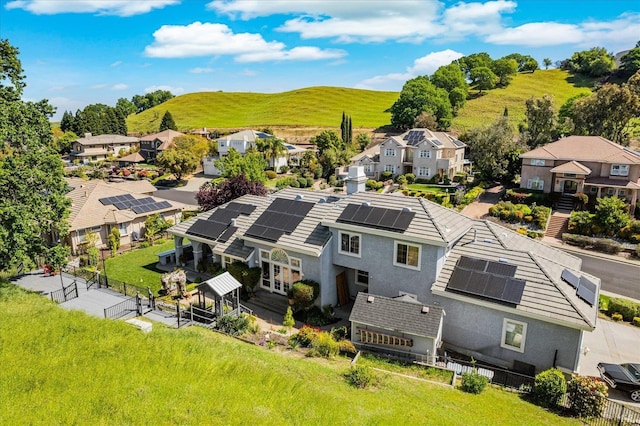 drone / aerial view with a residential view