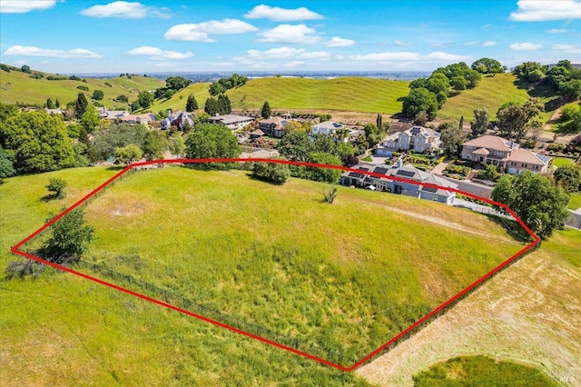 bird's eye view with a residential view