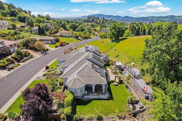 bird's eye view featuring a mountain view