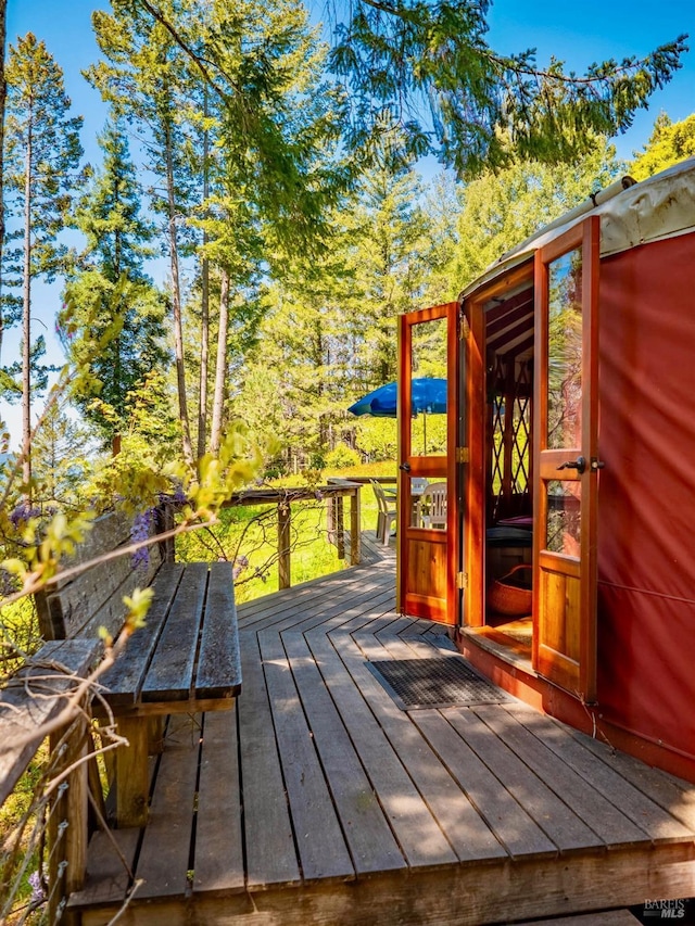 view of wooden deck