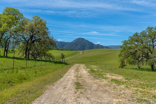property view of mountains with a rural view