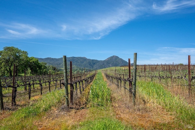 mountain view with a rural view