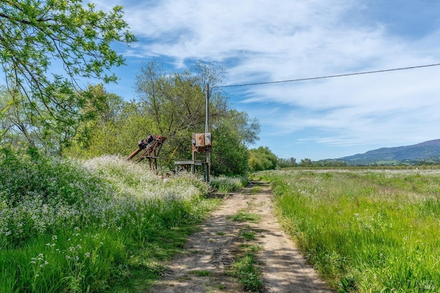 view of street with a mountain view