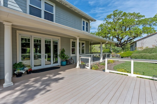 deck with french doors