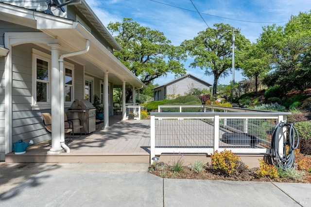 view of patio / terrace featuring a grill
