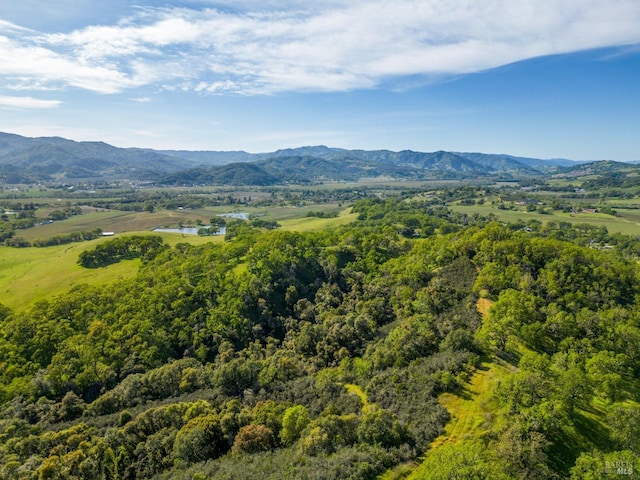mountain view with a water view