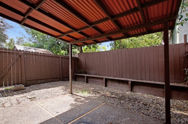 view of patio featuring a fenced backyard