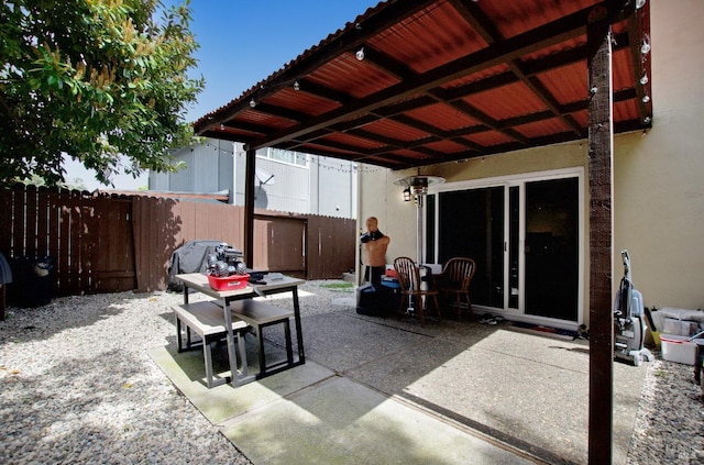 view of patio / terrace with fence