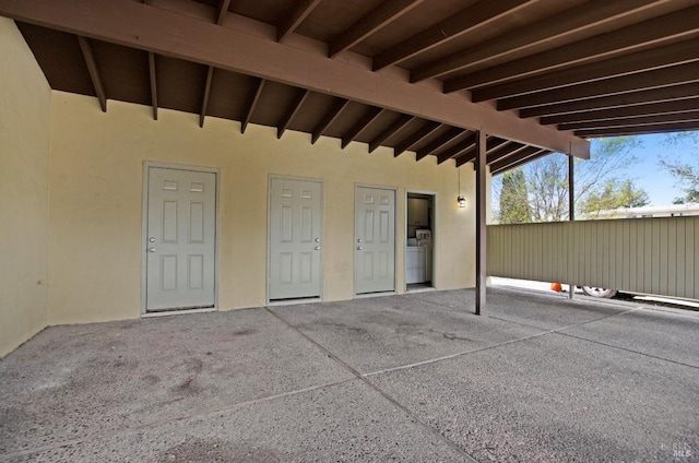 view of patio featuring washer / clothes dryer
