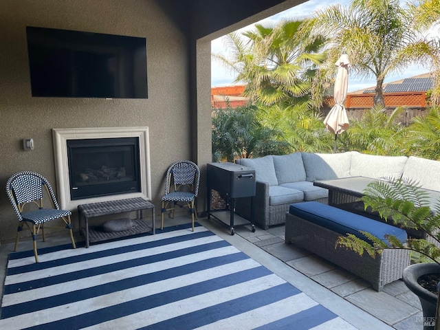 view of patio with an outdoor living space