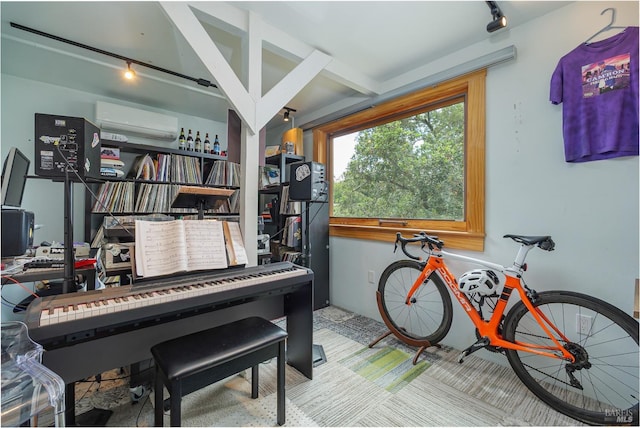 148 Ridgeway Ave, Fairfax, CA 94930 - miscellaneous room featuring track lighting and a wall mounted air conditioner