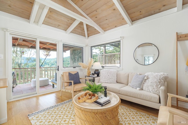 148 Ridgeway Ave, Fairfax, CA 94930 - living room with wood ceiling and wood finished floors
