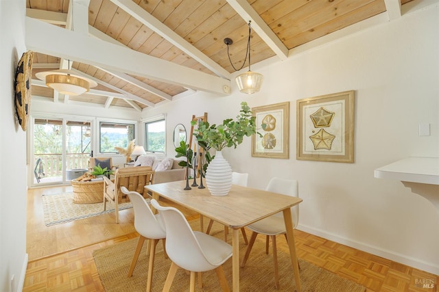 148 Ridgeway Ave, Fairfax, CA 94930 - dining area featuring wooden ceiling and baseboards