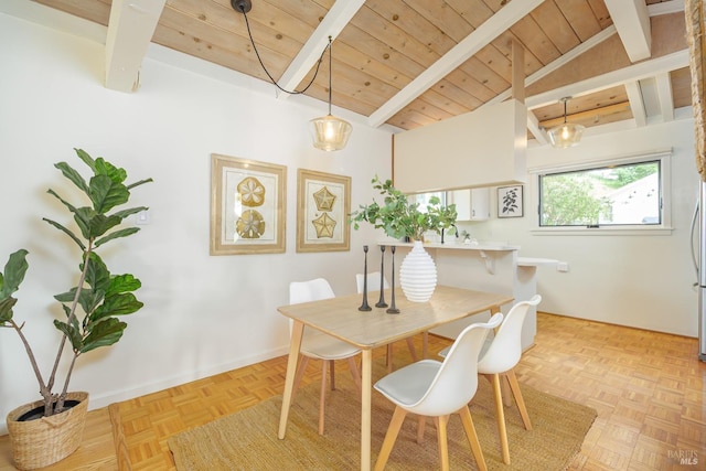148 Ridgeway Ave, Fairfax, CA 94930 - dining room with wooden ceiling