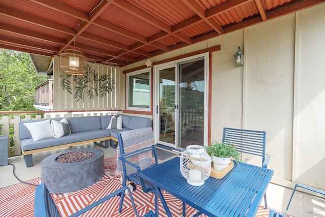 148 Ridgeway Ave, Fairfax, CA 94930 - deck featuring an outdoor fire pit