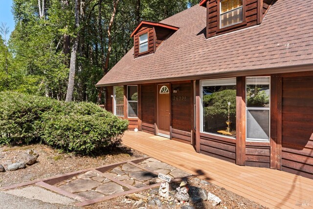 26228 Otter Dr, Willits, CA 95490 - entrance to property with roof with shingles