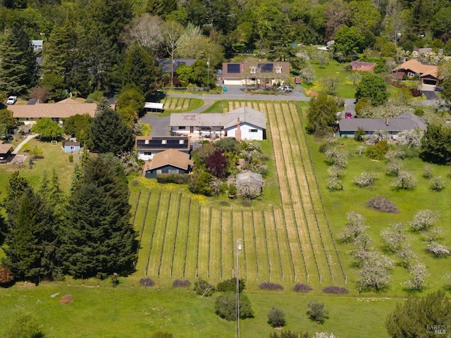 drone / aerial view with a rural view