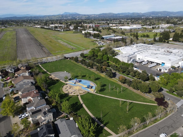 aerial view with a mountain view