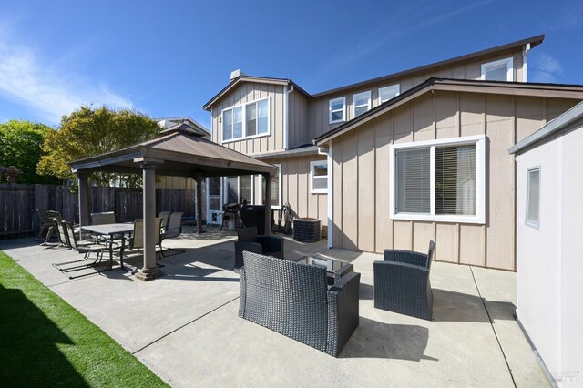 view of patio / terrace with a gazebo and fence
