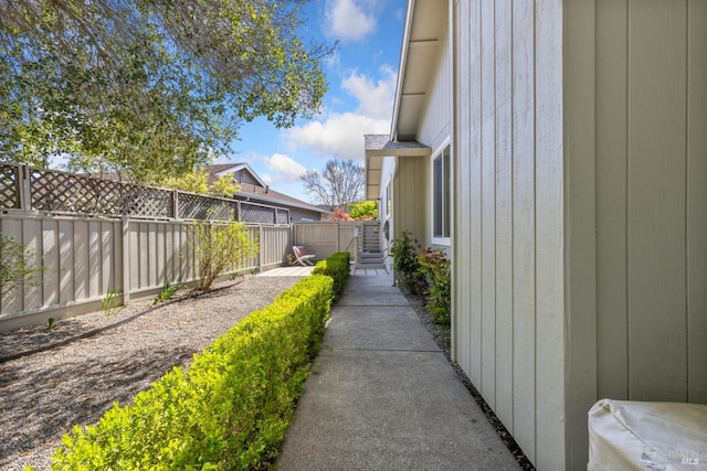 view of home's exterior with a fenced backyard
