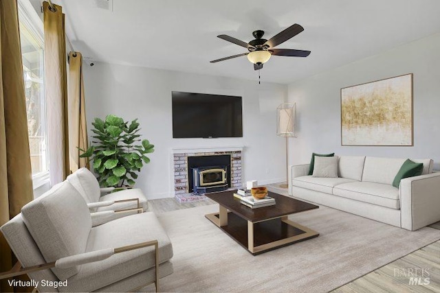 1464 Mcgregor Ave, Petaluma, CA 94954 - living room featuring wood finished floors and ceiling fan