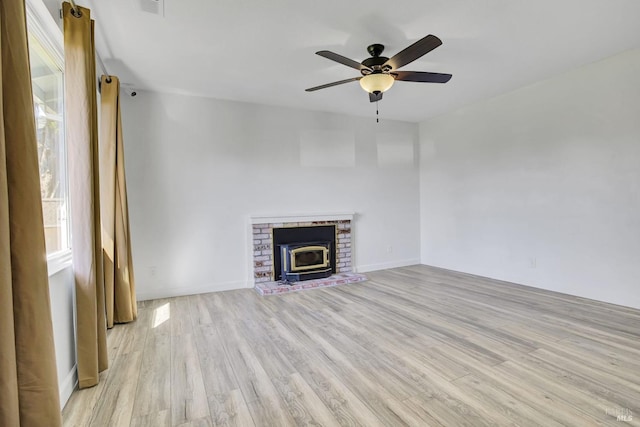 1464 Mcgregor Ave, Petaluma, CA 94954 - unfurnished living room with light wood-style flooring, a ceiling fan, and baseboards