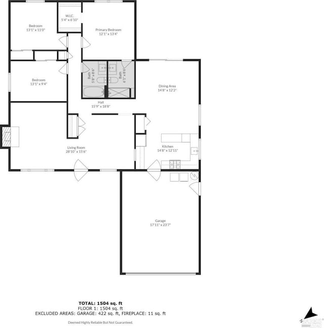 1464 Mcgregor Ave, Petaluma, CA 94954 - home floor plan