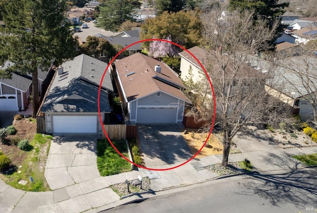 aerial view featuring a residential view