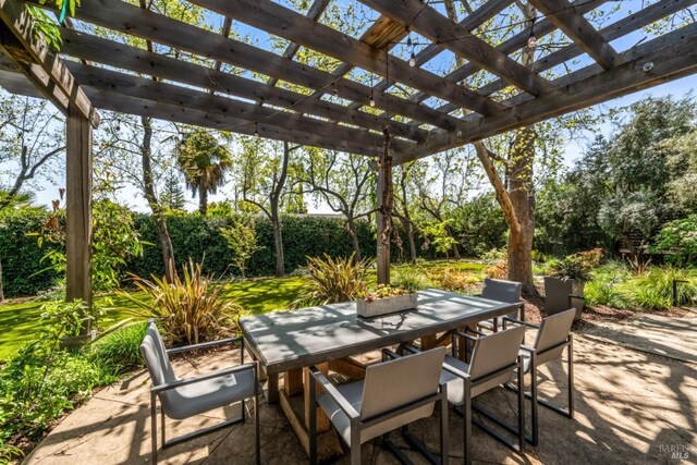 999 Pratt Ave, Saint Helena, CA 94574 - view of patio / terrace featuring a pergola and outdoor dining area