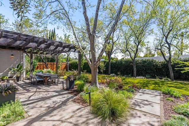 999 Pratt Ave, Saint Helena, CA 94574 - exterior space with fence, a pergola, and outdoor dining space