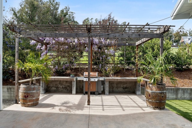 9123 Red Hill Ct, Cotati, CA 94931 - view of patio featuring a pergola and grilling area