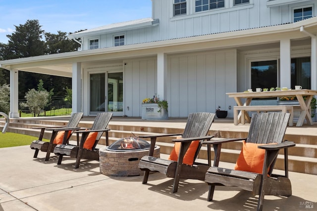 9123 Red Hill Ct, Cotati, CA 94931 - view of patio / terrace with an outdoor fire pit